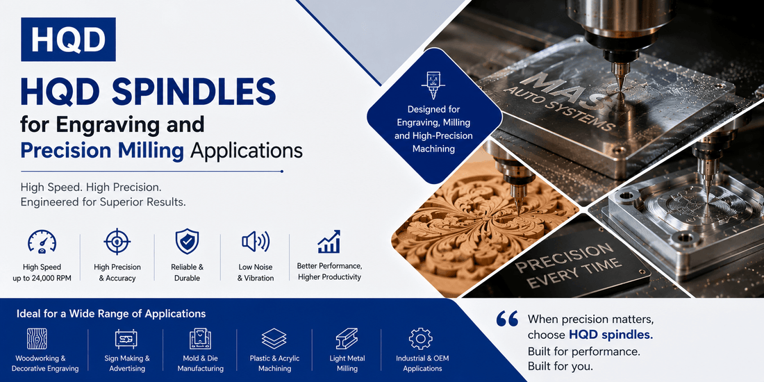 HQD Spindles for Engraving and Precision Milling Applications - MAS AUTO SYSTEMS PVT LTD
